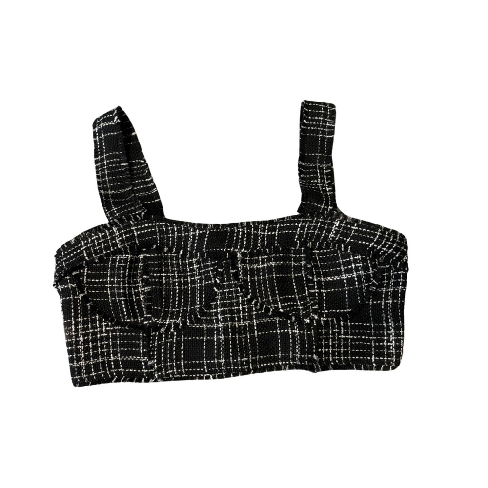 H&M Black and White Plaid Tank Top